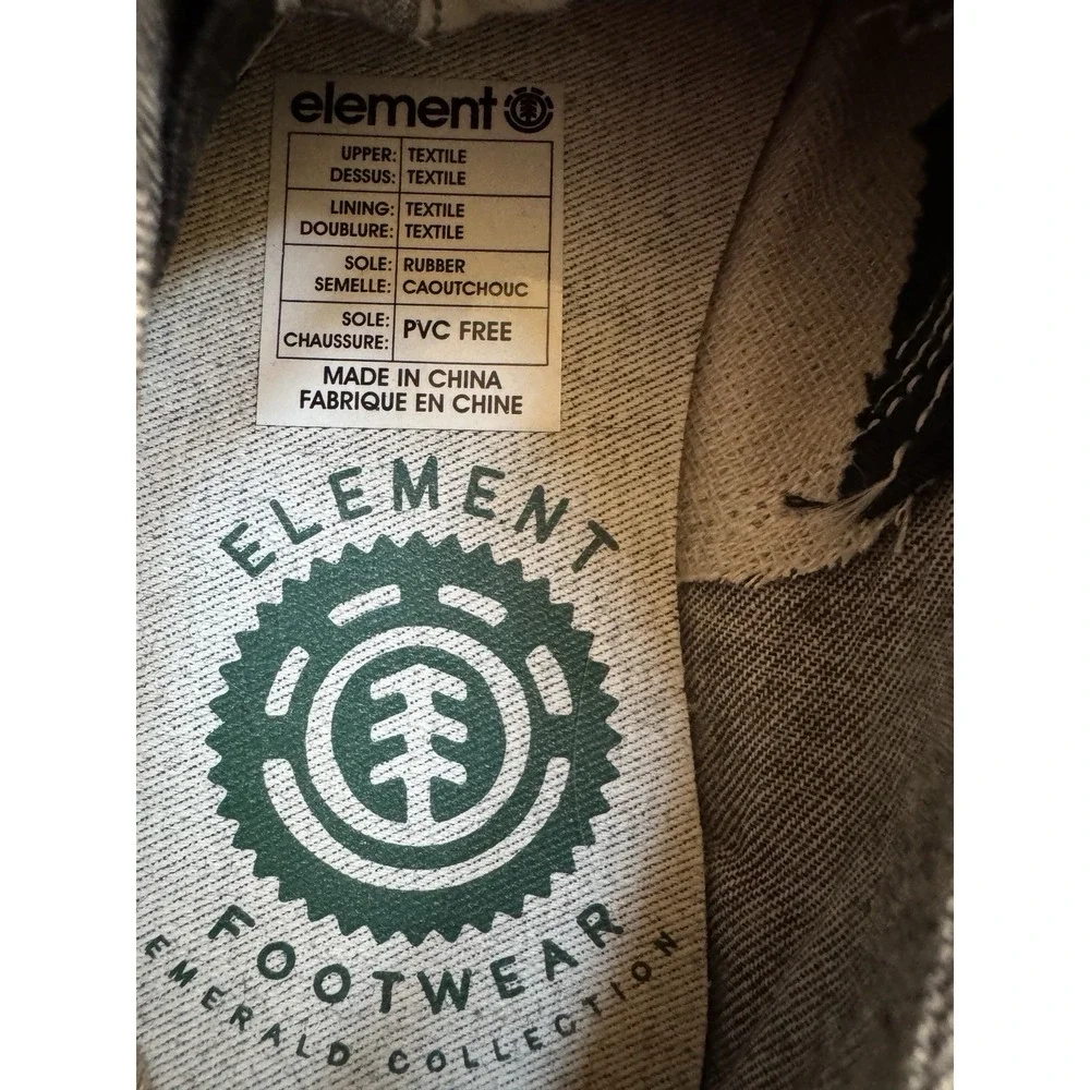 ELEMENT  Mens Footwear Canvas Skate Shoes Size 5 BOWERY Newspaper